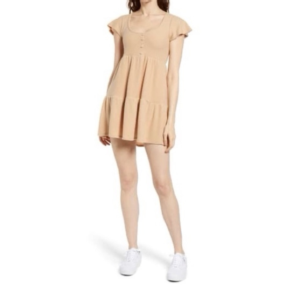Ten Sixty Sherman Tan Soft Mini Baby Doll Dress Size M